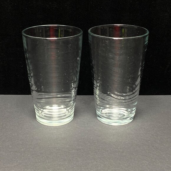 Set Of 2 Crisa Clear Glass Tumblers 16 Oz Spiral Design - Picture 1 of 6